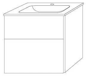 SA Set Glas-Waschtisch 3way (UM201) 582x600x487 Anthrazit-Matt – Bild 3