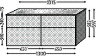 SA Set Glas-Waschtisch 3way (UM208) 582x1300x487 Eiche-Kansas – Bild 4