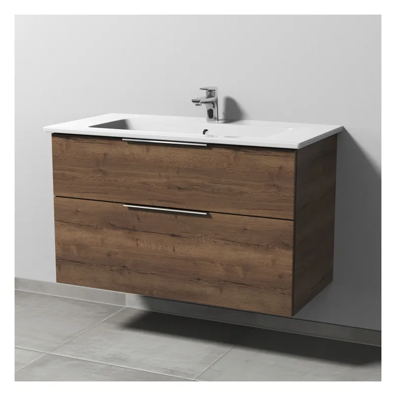 SA Set Keramik-Waschtisch 3way (UM324) 591x955x477 Eiche-Tabak