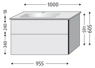 SA Set Keramik-Waschtisch 3way (BR325) 591x955x477 Anthrazit-Matt – Bild 2