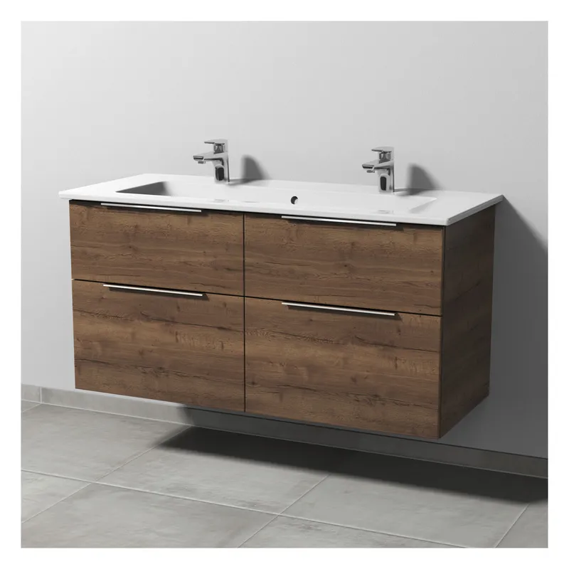 SA Set Keramik-Waschtisch 3way (UM329) 591x1155x477 Eiche-Tabak