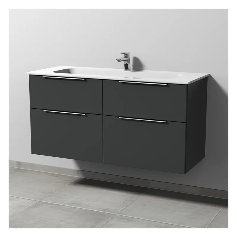 SA Set Keramik-Waschtisch 3way (UM482) 582x1170x460 Anthrazit-Matt