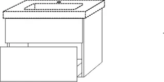 SA Waschtischunterbau mit Auszügen 3way (UM614) 593x750x447 Eiche-Tabak – Bild 3