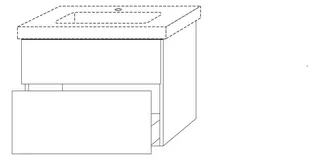 SA Waschtischunterbau mit Auszügen 3way (UM614) 593x750x447 Eiche-Kansas – Bild 2
