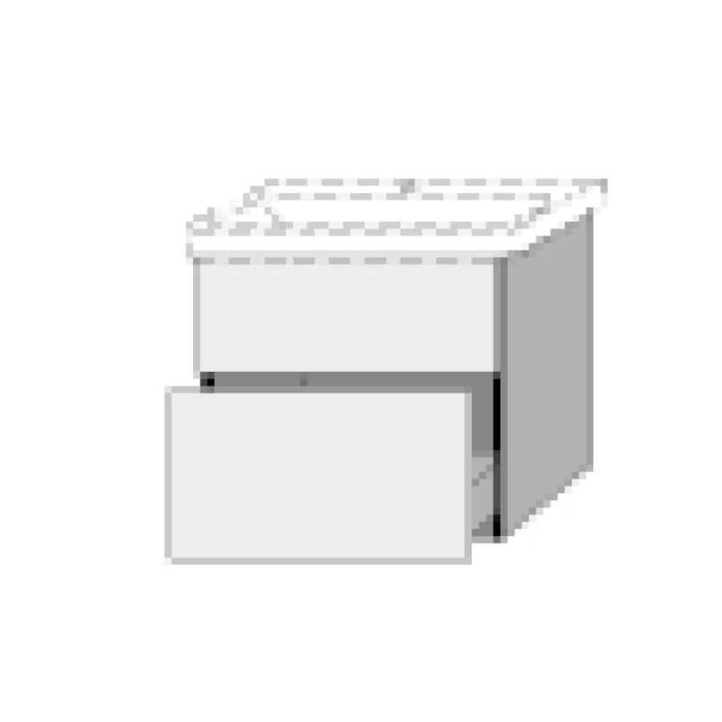 SA Waschtischunterbau mit Auszügen 3way (UM622) 580x625x452 Weiß-Soft