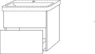 SA Waschtischunterbau mit Auszügen 3way (UM622) 580x625x452 Weiß-Soft – Bild 2