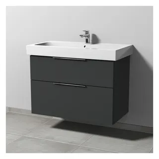 SA Waschtischunterbau mit Auszügen 3way (UM652) 593x850x462 Anthrazit-Matt