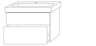 SA Waschtischunterbau mit Auszügen 3way (UM652) 593x850x462 Anthrazit-Matt – Bild 3