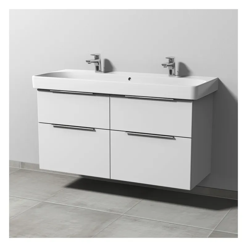 SA Waschtischunterbau mit Auszügen 3way (UM673) 593x1130x442 Weiß-Soft