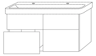 SA Waschtischunterbau mit Auszügen 3way (UM673) 593x1130x442 Weiß-Soft – Bild 2
