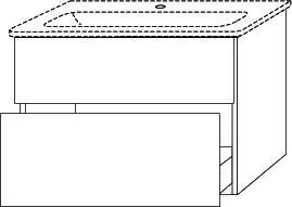 SA Waschtischunterbau mit Auszügen 3way (UM685) 582x535x472 Eiche-Nordic