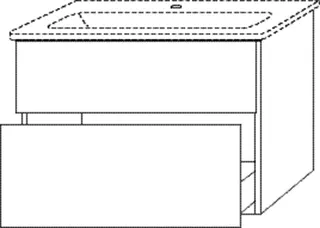 SA Waschtischunterbau mit Auszügen 3way (UM685) 582x535x472 Eiche-Nordic – Bild 3