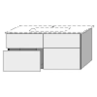 SA Waschtischunterbau mit Auszügen 3way (UM727) 613x1200x467 Weiß-Soft – Bild 2
