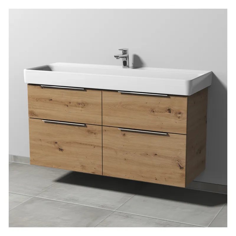 SA Waschtischunterbau mit Auszügen 3way (UM786) 593x1150x437 Eiche-Natural-Touch