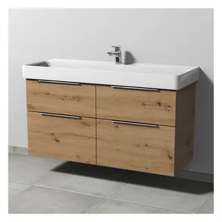 SA Waschtischunterbau mit Auszügen 3way (UM786) 593x1150x437 Eiche-Natural-Touch