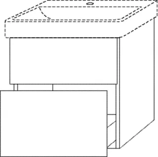 SA Waschtischunterbau mit Auszügen 3way (UM834) 588x550x447 Anthrazit-Matt
