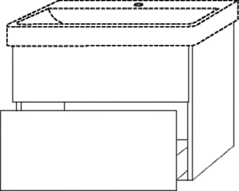 SA Waschtischunterbau mit Auszügen 3way (UM836) 588x750x447 Eiche-Tabak