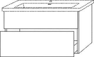 SA Waschtischunterbau mit Auszügen 3way (UM849) 588x955x462 Eiche-Nebraska