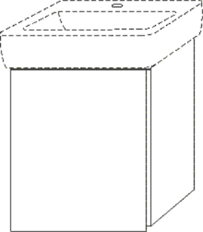 SA Waschtischunterbau links 3way (UM872) 520x440x352 Weiß-Soft