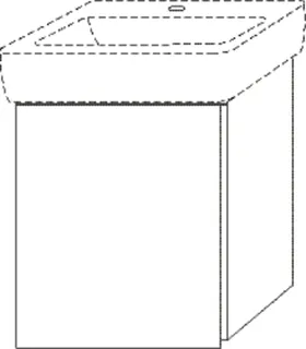 SA Waschtischunterbau links 3way (UM872) 520x440x352 Weiß-Soft