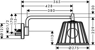 Hansgrohe Kopfbrause Axor Nendo m.Brausearm PRG – Bild 4