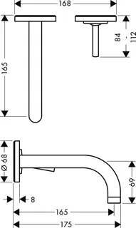 Hansgrohe Waschtischmischer Unterputz Axor Uno BB mit Auslauf 160mm – Bild 3