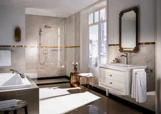 Hansgrohe Tellerkopfbrause Raindance Classic 240mm Air chrom/gold mit Brausearm 383mm – Bild 3