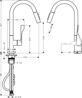 Hansgrohe Spültischmischer Axor Citterio BGO mit Ausziehbrause – Bild 3