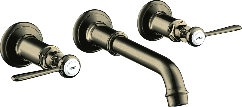 Hansgrohe 3-Loch Waschtischarmatur Axor Montreux Wand Fertigset Hebelgriff BN