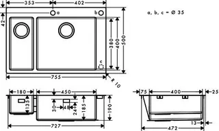 Hansgrohe Einbauspüle 180x450 S712-F655 – Bild 5