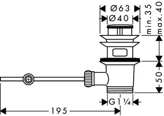 Hansgrohe Ablaufventil Axor Waschtischmischer und Bidetmischer DN32 BBC – Bild 3