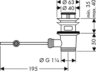 Hansgrohe Ablaufventil Axor Waschtischmischer und Bidetmischer DN32 BBC – Bild 4