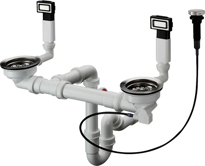 Hansgrohe Ab- und Überlaufgarnitur mit Excenterbedienung 370 x 370 D15-11