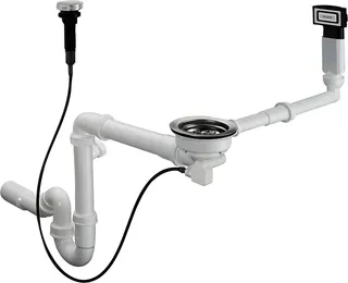 Hansgrohe Automatische Ab- und Überlaufgarnitur Einzelbecken Granit D16-11 – Bild 3