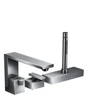 Hansgrohe 3-Loch Wannenmischer Axor Edge F-Set Diamantschliff chrom Wannenrandmontage – Bild 2