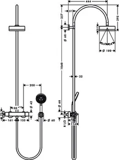 Hansgrohe Showerpipe Axor Citterio BGO mit Thermostat Aufputz – Bild 3