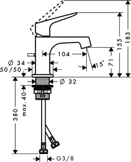 Hansgrohe Waschtischmischer Axor Citterio M für Handwaschbecken BBR – Bild 4
