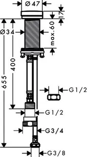 Hansgrohe Geräteabsperrventil F21 chrom – Bild 3