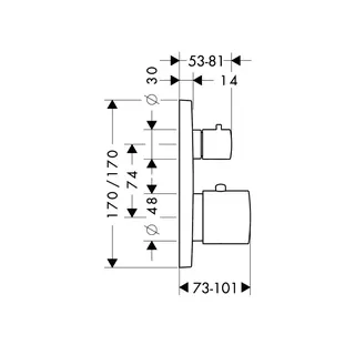 Hansgrohe Thermostat UP Axor Citterio M F-Set BBC m.Absperr-u.Umstellvtl./Hebelgriff – Bild 3