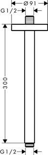 Hansgrohe Decken-Anschlussstück Axor DN15 300mm BB – Bild 5