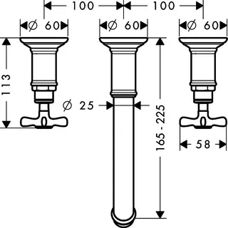 Hansgrohe 3-Loch Waschtischarmatur Axor Montreux Wand Fertigset BBC – Bild 3