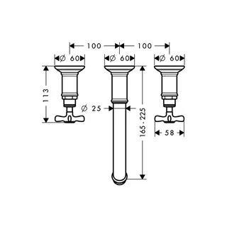 Hansgrohe 3-Loch Waschtischarmatur Axor Montreux Wand Fertigset BBC – Bild 4