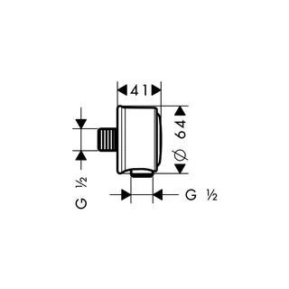 Hansgrohe Schlauchanschluss Axor Montreux Fixfit DN15 mit RV brushed nickel – Bild 2