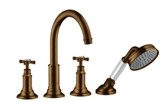 Hansgrohe 4-Loch Wannenarmatur Axor Montreux F-Set f.Wannenrand BBR m.Kreuzgriffen