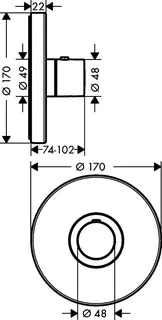 Hansgrohe Thermostat UP Axor ShowerSelect Fertigset rund BBC – Bild 4