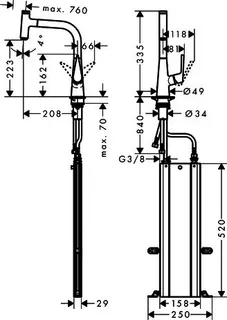 Hansgrohe Spültischmischer 220 Talis Select M51 Ausziehauslauf 1jet sBox edelstahl-optik – Bild 4