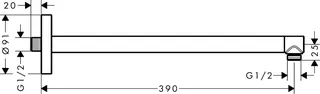 Hansgrohe Brausearm DN15 390mm Axor PGO – Bild 5