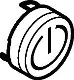 HG Druckknopf Symbol ON/OFF mattweiss