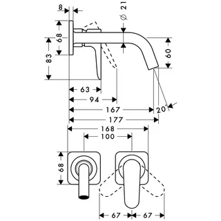Hansgrohe Waschtischmischer UP Axor Citterio M F-Set BSO kurzer Auslauf ohne Platte – Bild 4
