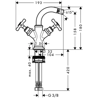 Hansgrohe Zweigriff Bidetarmatur Axor Montreux BBC – Bild 3